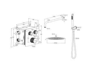 Душевой комплект Milleau Tissage TERMO 2SBIT/801Q-CR хром